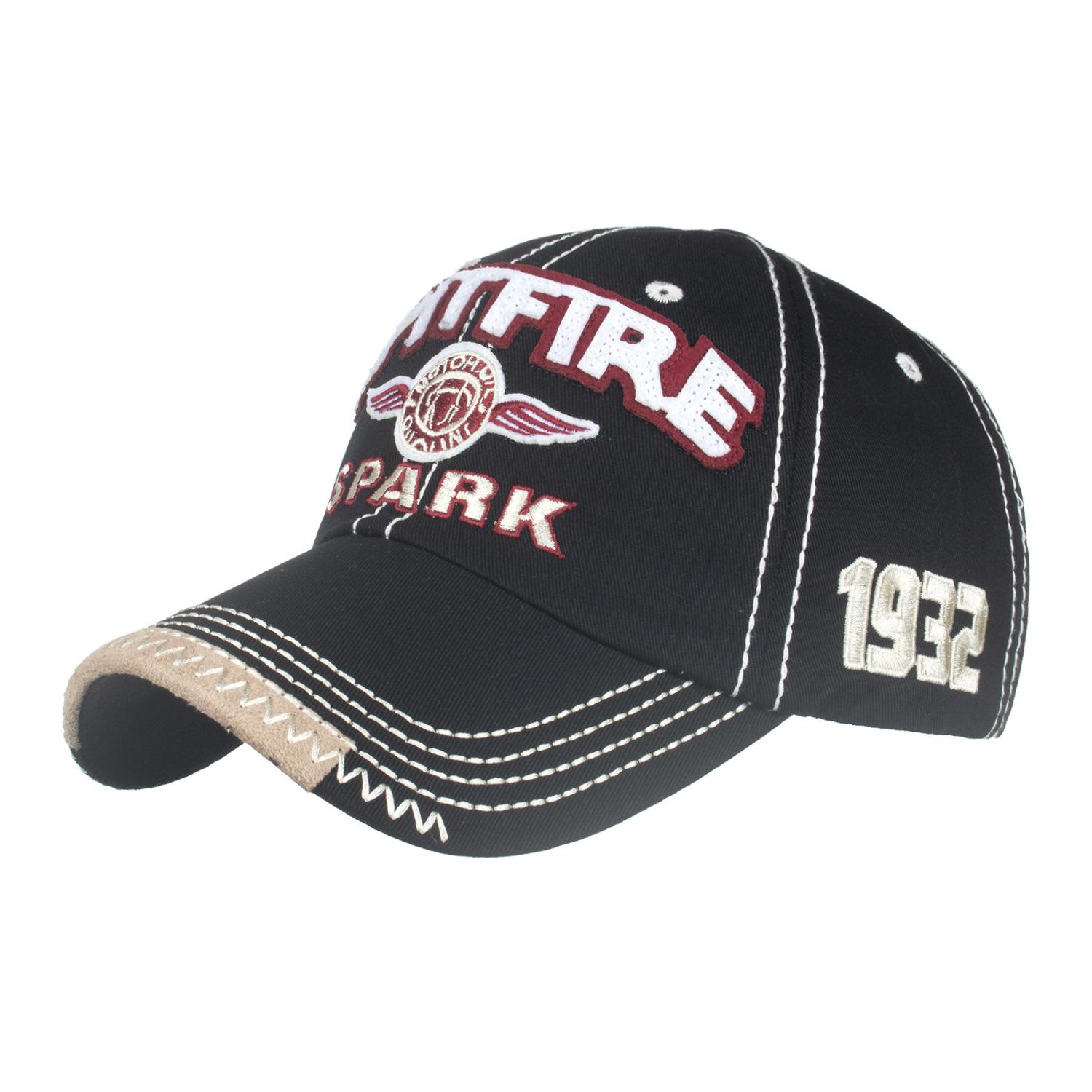 

Весенне-летняя бейсболка с вышитым алфавитным патчем для мужчин и женщин в корейском стиле, весенне-летняя модная шляпа от солнца Adjustable чёрный