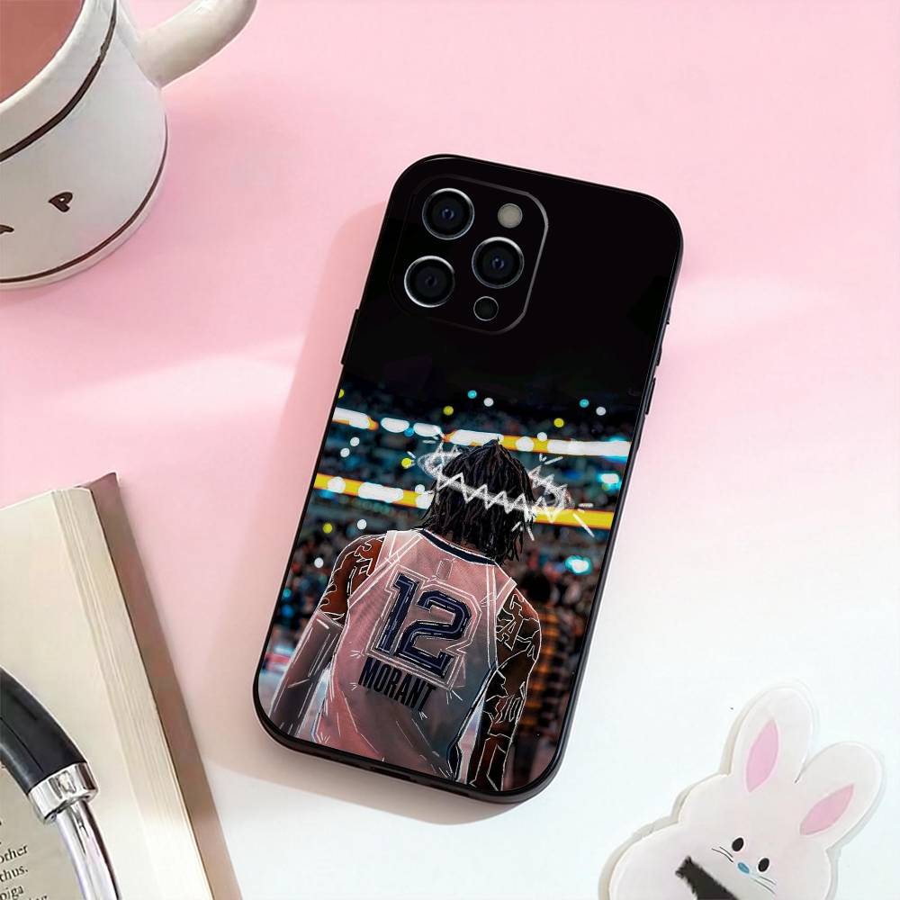 

Basketball J-Ja M-Morant 12 Phone Case For iPhone 17,16,15,14,13,12,11 Plus,Pro Max,Soft Silicone Black Cover iPhone15promax