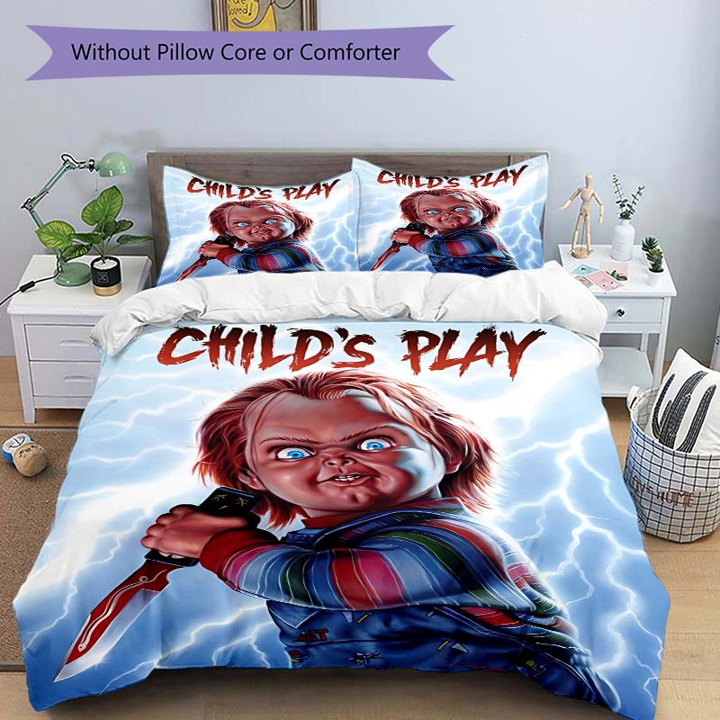 

3pcs Chucky s Fiery Nightmares Quilt Set - Soft and Comfortable Bedroom, Guest Room and Dorm Decor Bedding Set 1 Quilt Cover + 2 Pillowcases 135cm*200cm