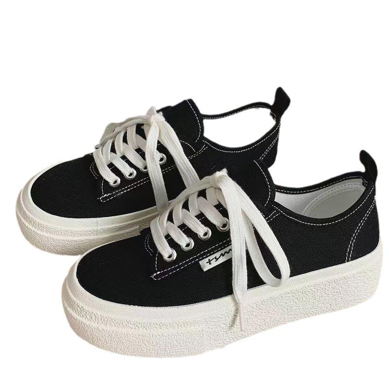 Original/Nischendesign klassische kleine schwarze Schuhe Damen 2024 Frühling neu vielseitig koreanische Version Leinenschuhe dicke Grundplatte Schuhe