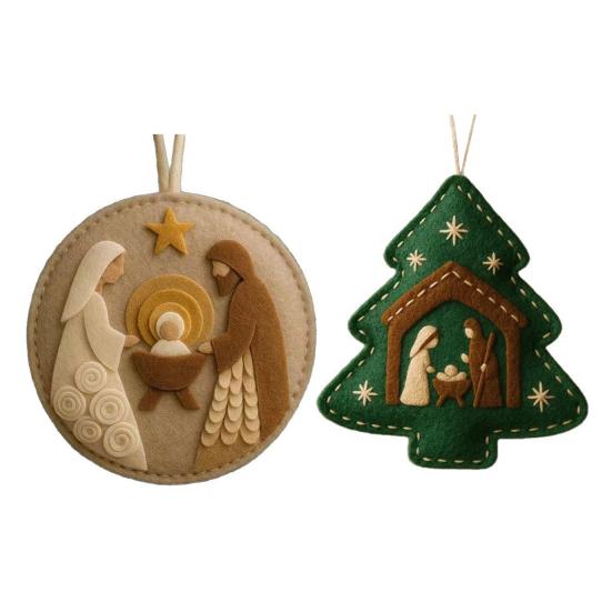 Handmade Nativity Christmas Tree Ornament Acrylic Religious Birth of Jesus Scene Christian Xmas Hanging Decor Unique Gift