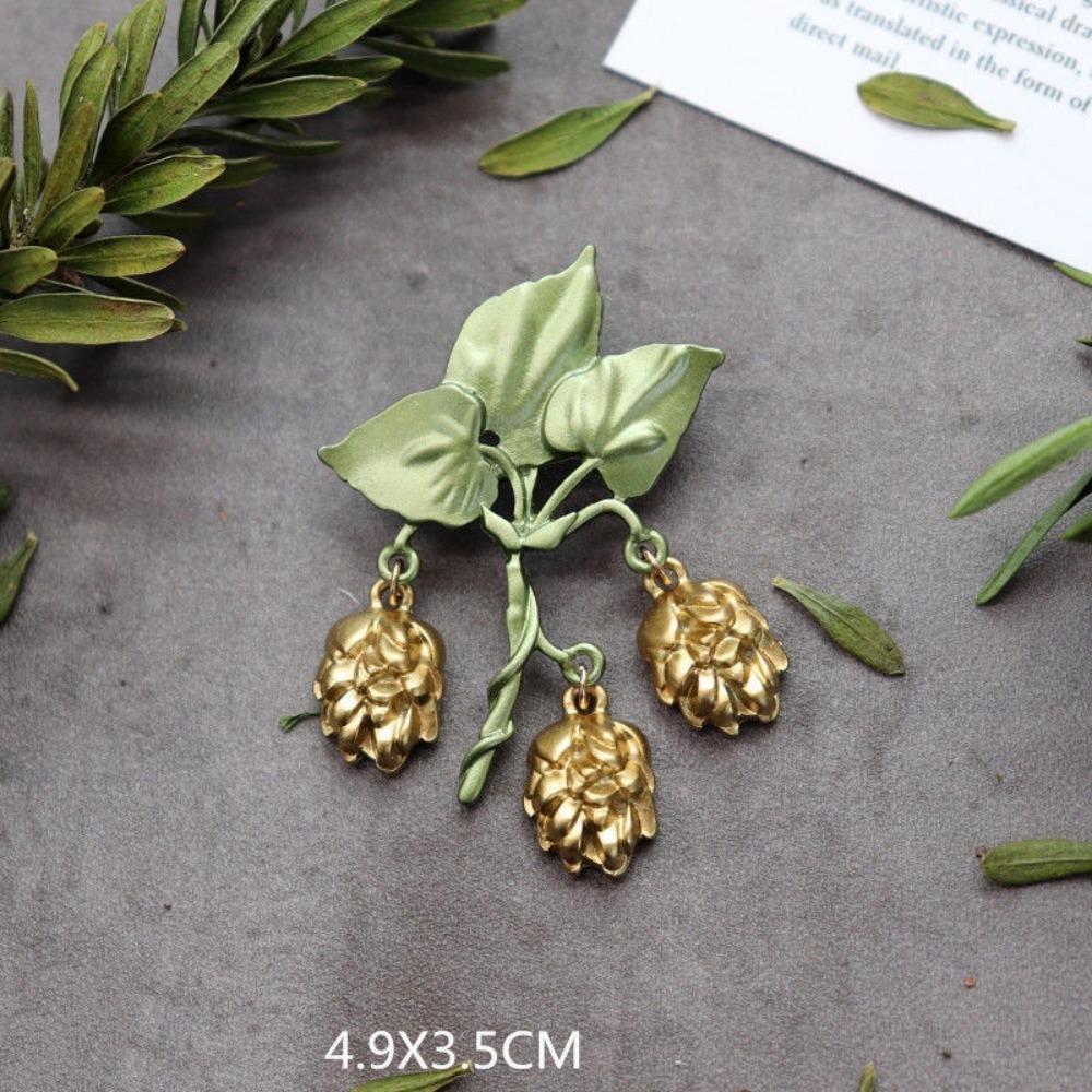 

Green Flower Pearl Brooches Zinc Alloy Pearl Ginkgo Brooch Brooches Pins Jewelry Accessories 3