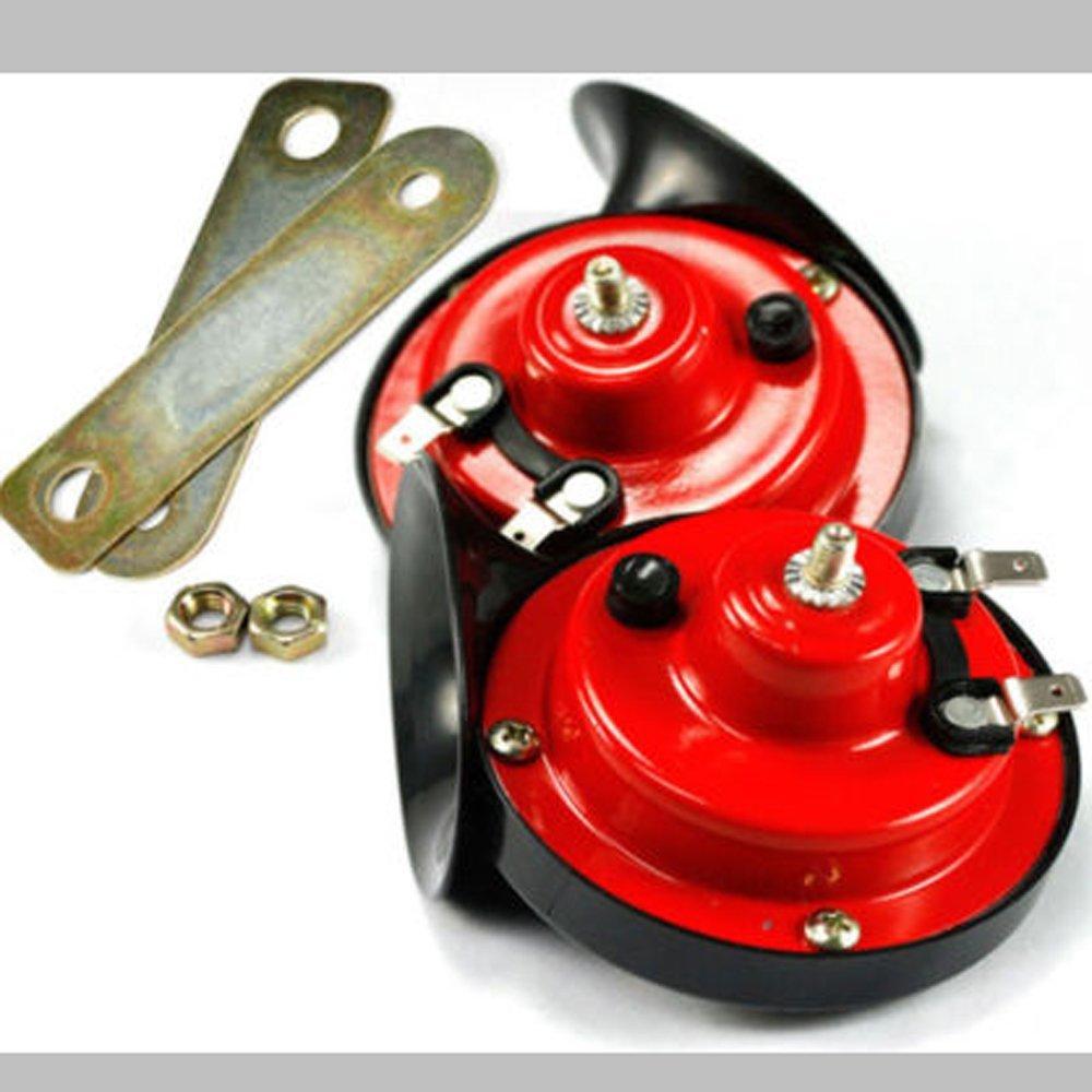 Para 120db Ślimak Air Horn Głośny Dual Twin Tone Motocykl Samochód Rower Ciężarówka 12V