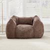 Giant Bean Bag Chair with pillow, Comfy Large Bean Bag Chairs for Adults and Kids, Faux Fur Floor Sofa for Living Room Bedroom Apartment,Khaki