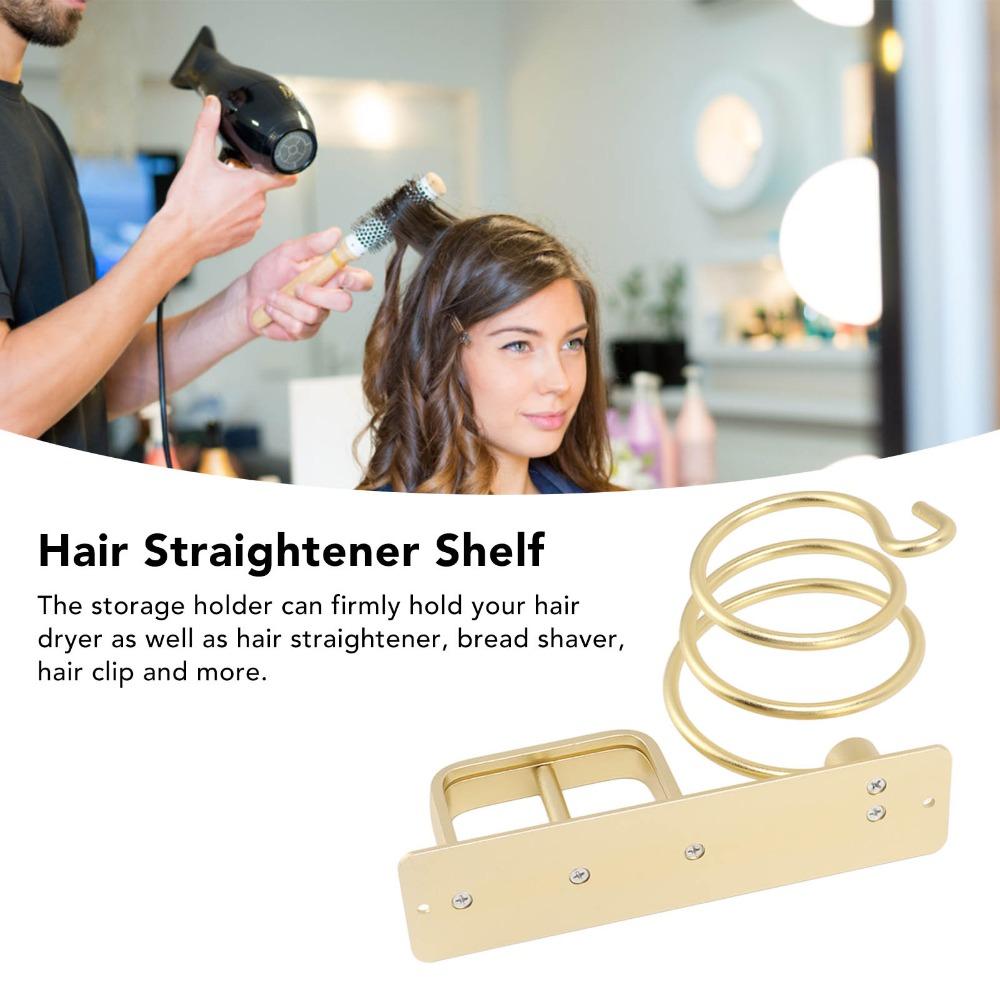 Gold Hair Straightener Holder Aluminum Hair Dryer Stand Dressing Table Bathroom Salon