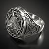 925 Sterling Silver Ring Retro Wolf Totem Silver Ring Warrior Wolf Head Men's Ring Gift for Male