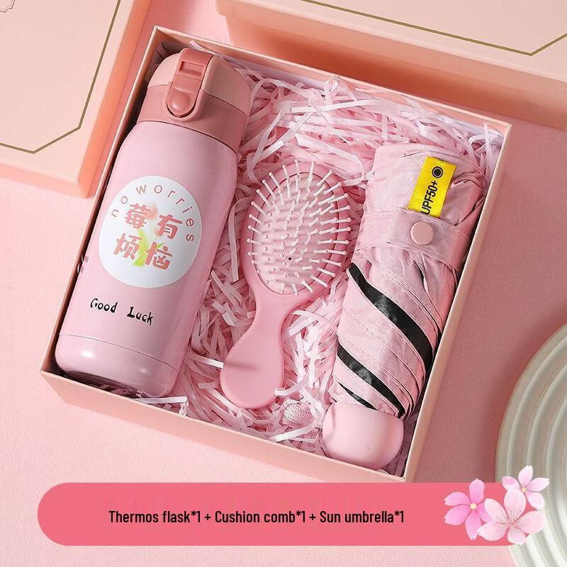 Thermos, Comb, and Umbrella Gift Set