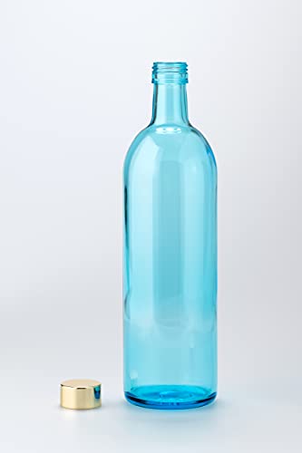 720ml Glass Wine Bottle, Assorted Colors (Blue/Aqua Blue, 2 Bottles Each), Storage, Refill, Made In Japan, Blue Bottle GLASS BOTTLE SK720PGBB4