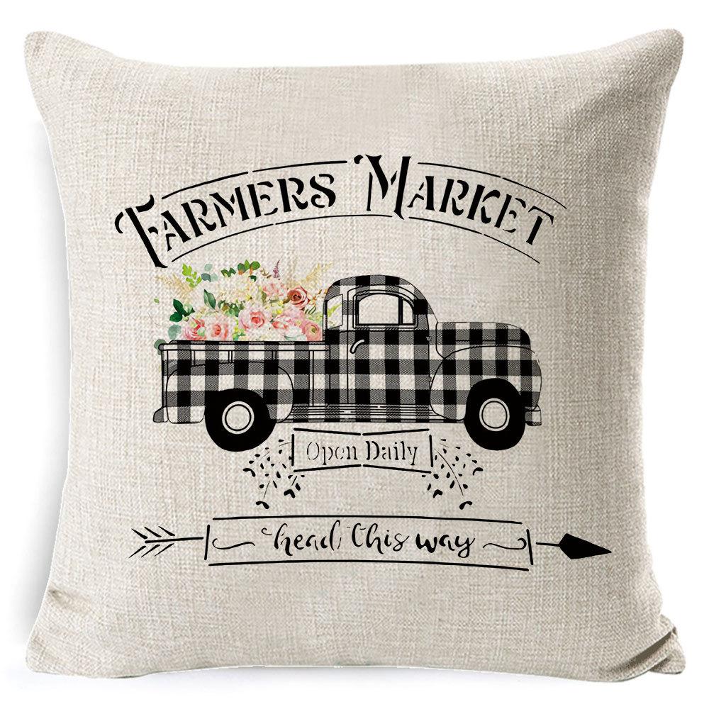 Home Furnishings Christmas Pillow Cover Nordic Plaid Linen Cushion Cover Sofa Cushion Cover