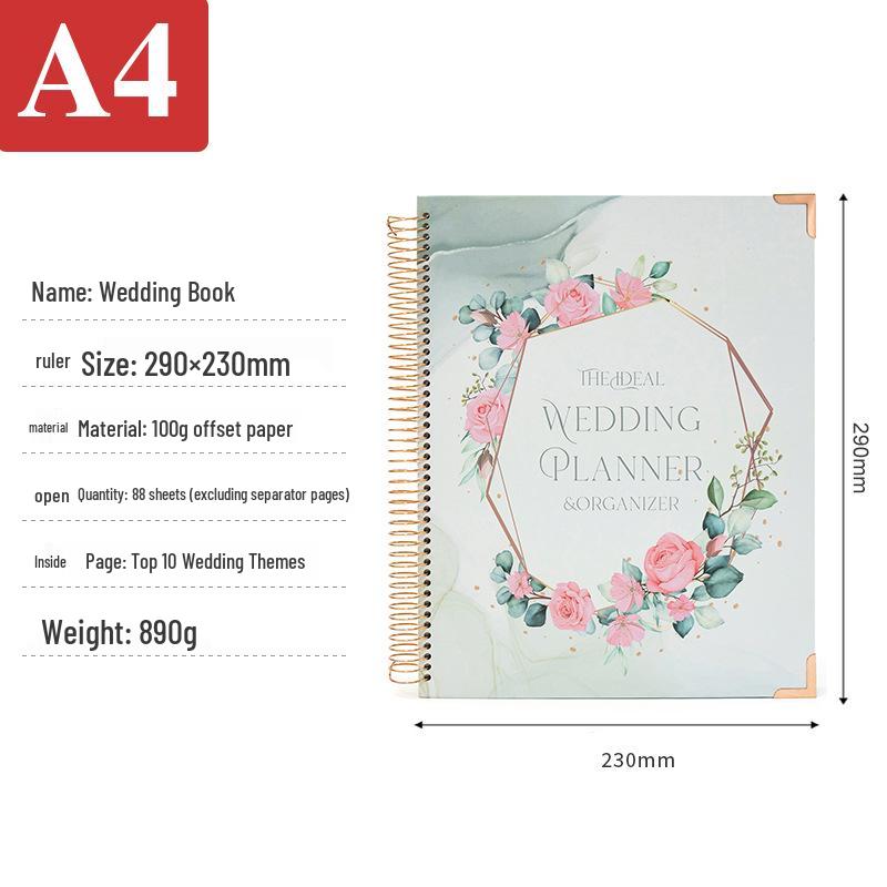 Pre-Wedding Planner Spiral Notebook with Floral Cover