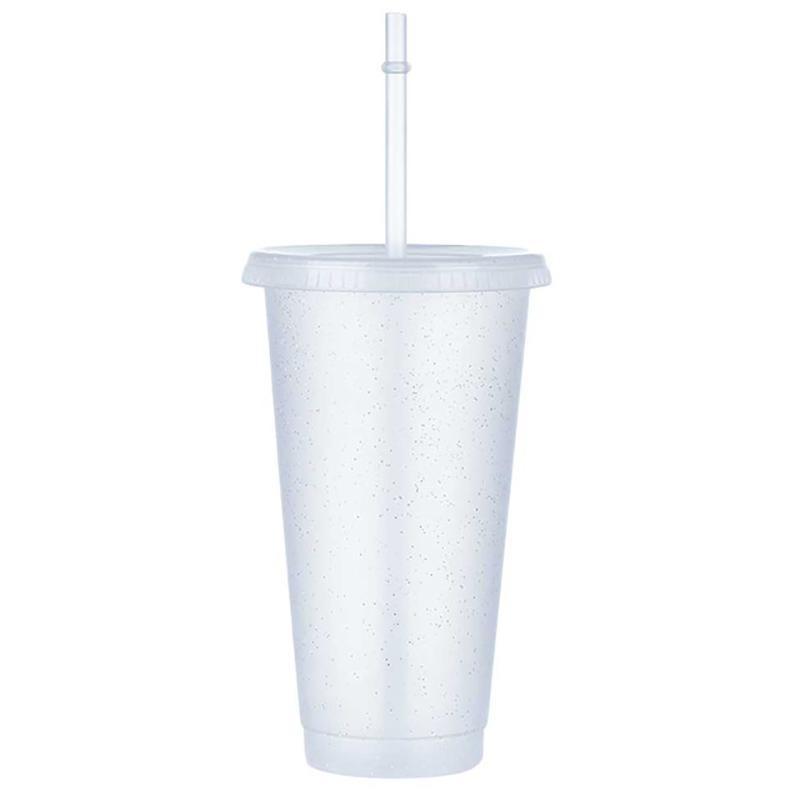 1pcs Summer Creative Water Cup Sequin Glitter Straw Cup Plastic Multi-specification Straw Design Comfortable Straw Cup