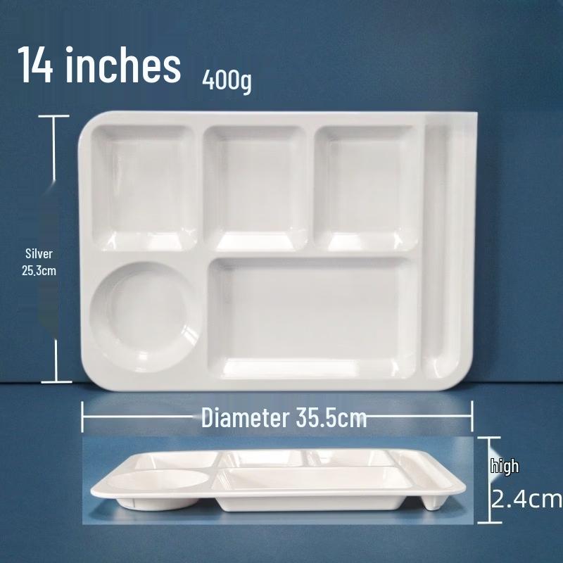 ZISIZ White Melamine Divided Dinner Plate
