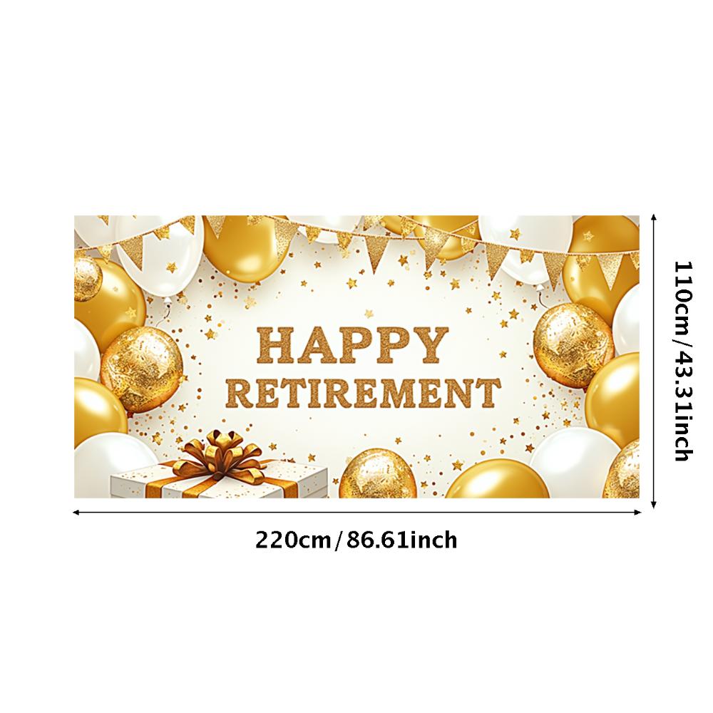 Golden Theme Retirement Banner Party Decoration Retirement Decor for Event Celebration Party Background Photo Shoot