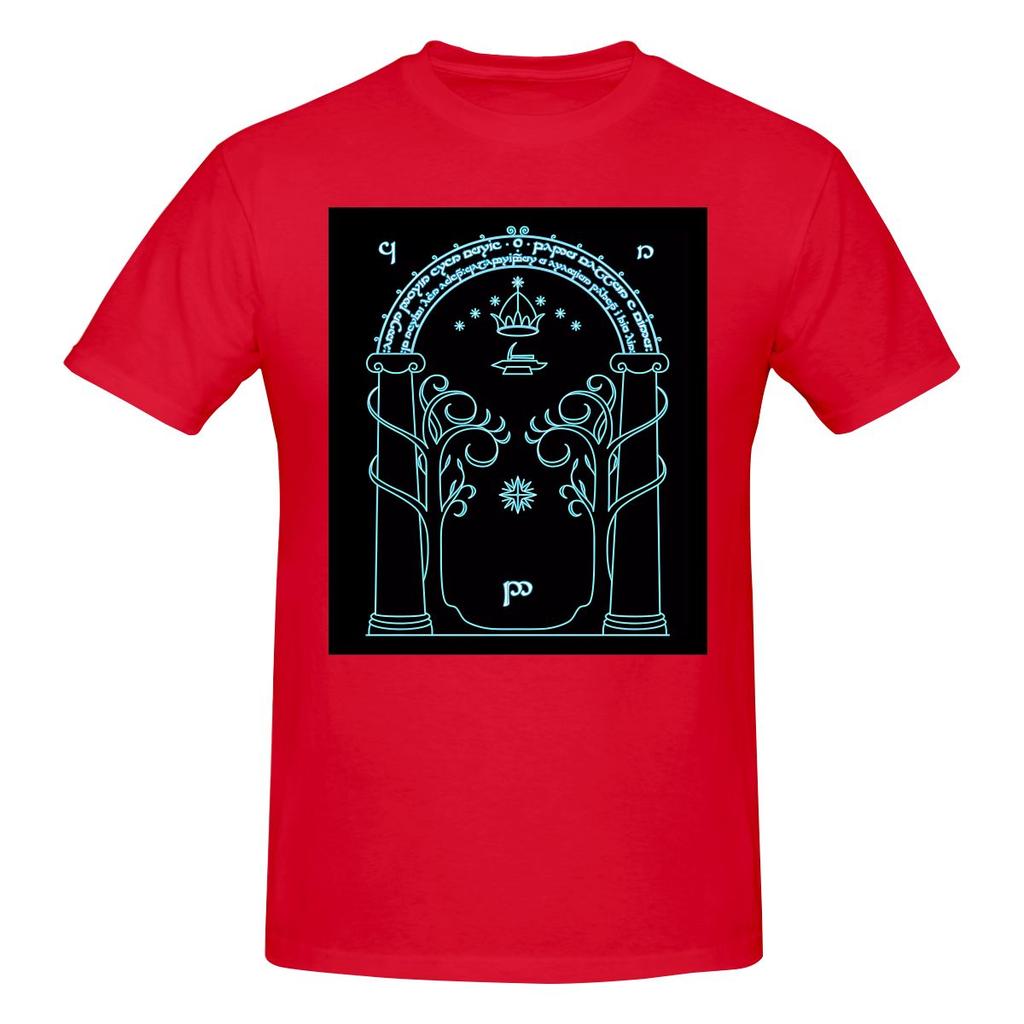 Gate To Moria Light Blue Vintage Tshirt Artistic And Minimalist Bright Colors Tees