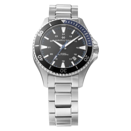 

HAMILTON Men s Khaki Navy Scuba Watch H82315131 with Folding Clasp and Silver Accents