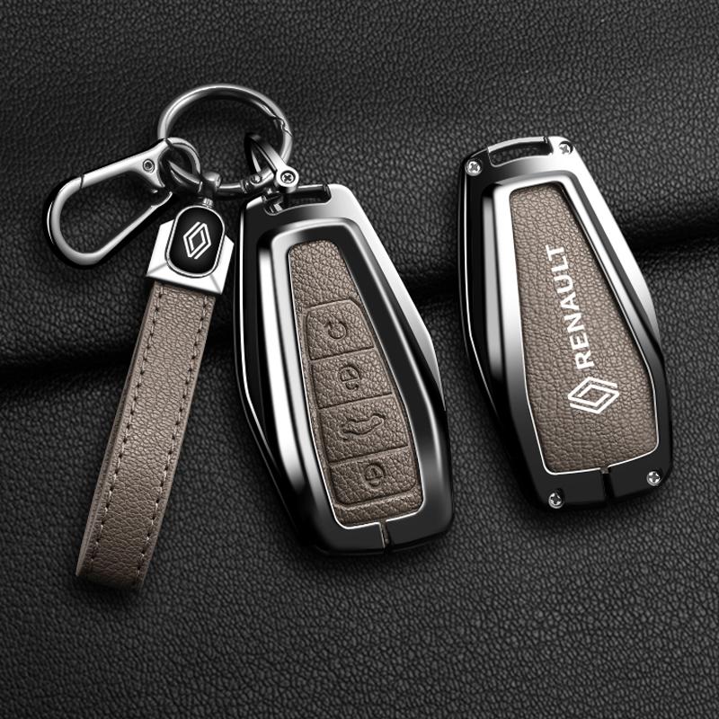Interior Stickers Zinc Alloy Car Key Case Key Cover Suitable for Renault Koleos Kadjar CAPTUR Kwid K-ZE Clio Car Accessories Key