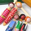5 Pcs Creative Doll Retractable Ballpoint Pen Smooth Writing Pen Blue Ink Press Pen School Office Supplies for Student