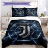 Juventus FC Pattern Printed 3PCS Bedding Set Soft Skin-Friendly Washable Duvet Cover & Pillowcases Set All Season Bedroom
