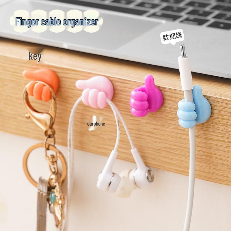 Thumb Adhesive Cable Organizer Hooks (10-Pack)