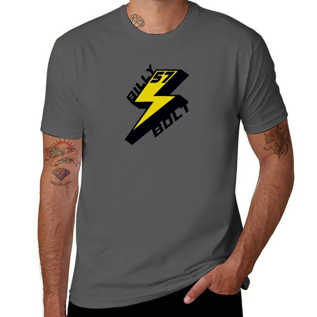 Merch Billy Bolt Maglietta Fulmine Minimalista Casual Manica Corta