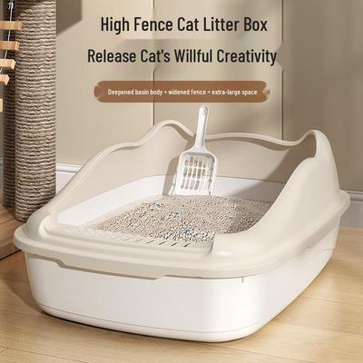 Extra Large Semi-Enclosed Cat Litter Box with Sand Control for Kittens