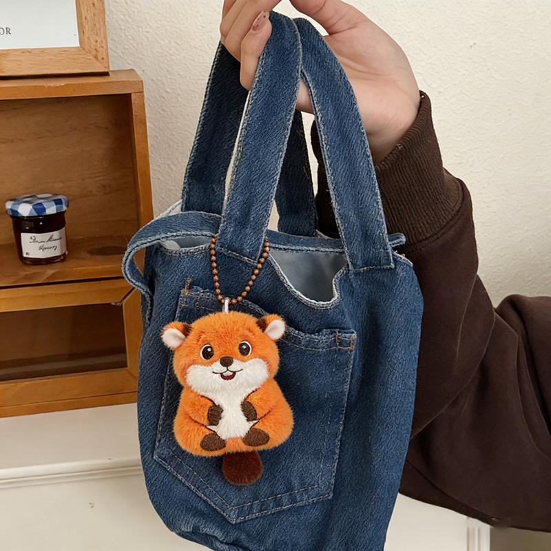 Beaver Keychain Anime Hoppers Lizard Tom Hanging Keyring Bag Backpack Mobile Phone Plush Pendant Figurine Birthday Party Gift