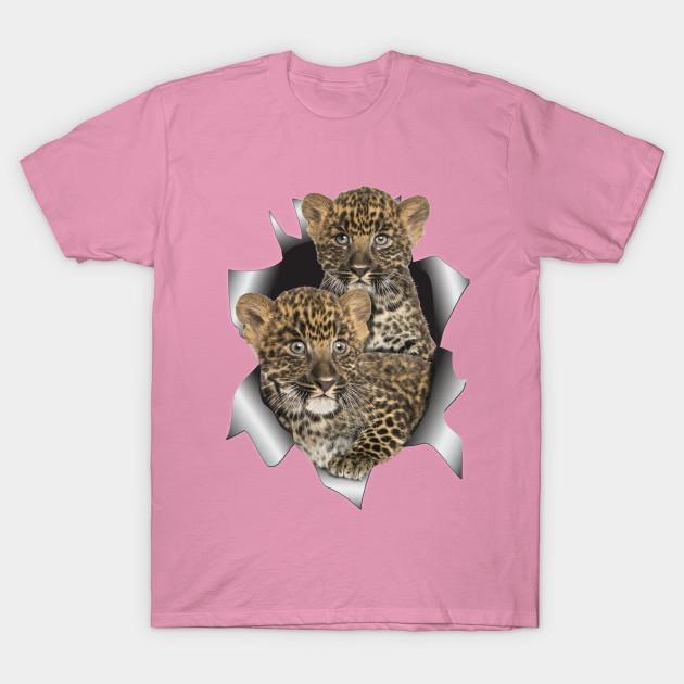 T Shirt Women Leopards Cubs Harajuku Print Kawaii Tshirt Summer Short Sleeve Female T-Shirt Top Tee