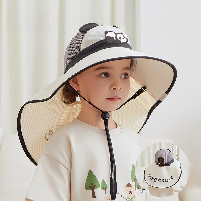 Cartoon Kinder Sonnenhut mit breiter Krempe für Sommer Outdoor Schutz und Atmungsaktivität