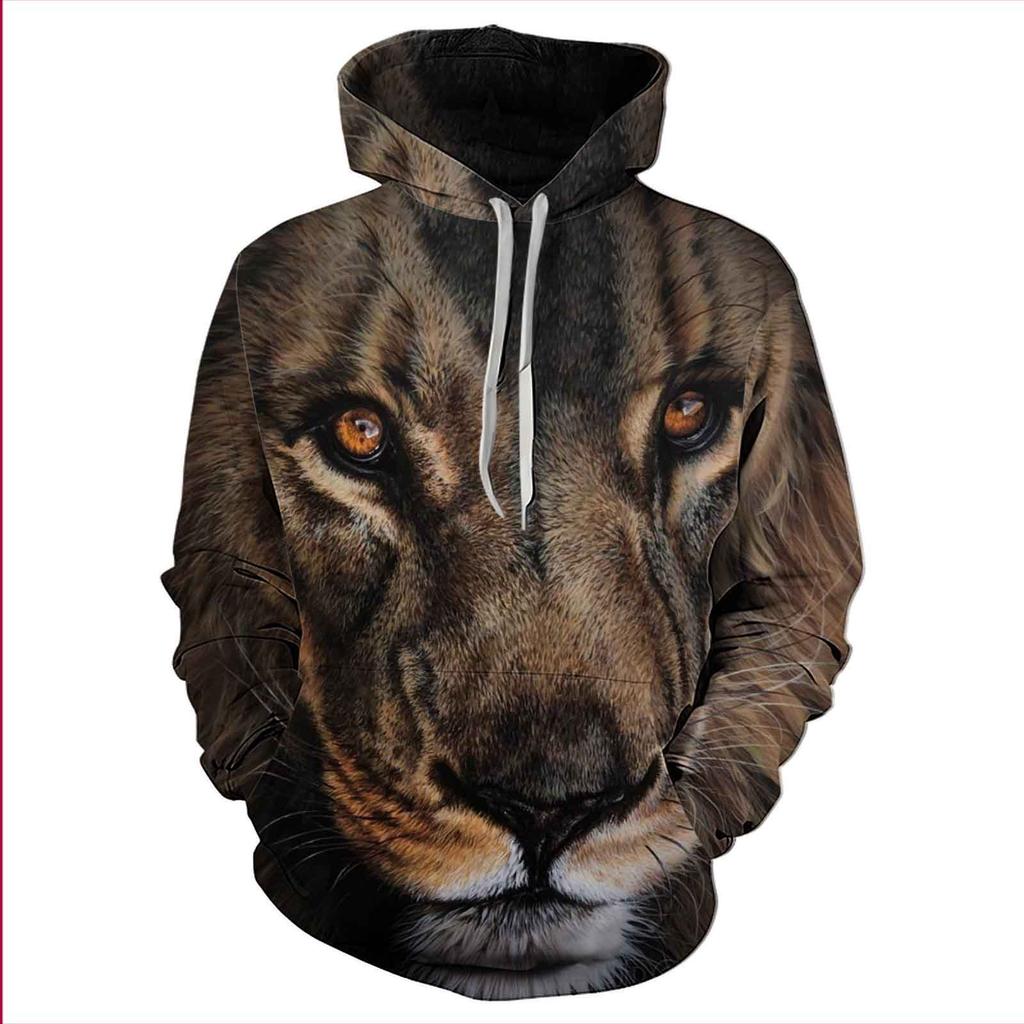 European and American new sweatshirt, tiger personality, 3D digital print casual sports hoodie, hoodie sweatshirt