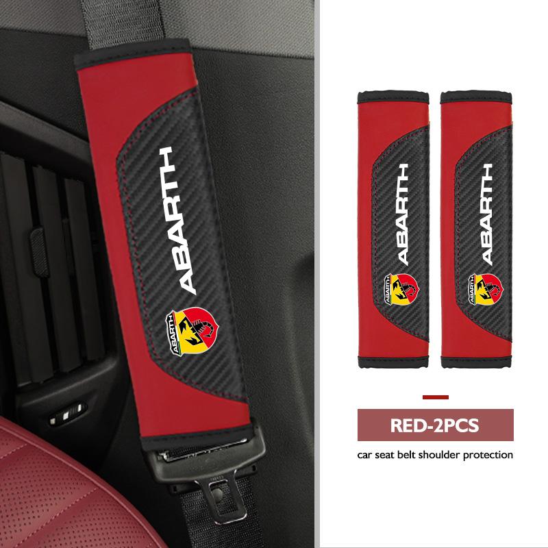 For Abarth Car Seat Shoulder Belt Cover Safety Belt Protector Pad Auto Interior Accessories FIAT 500 FR 500X Grande Punto Tipo