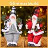 Adorable Sitting Santa Claus Decor In Grey And Red Resin For Holiday Cheer