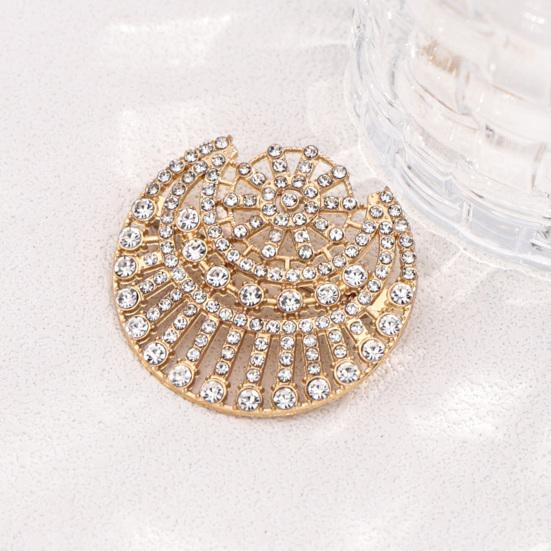 Sun Moon Badge Hollow Rhinestone Brooch, Metal Lapel Pin for Men Women, Jewelry Accessories Clothing Scarf Hat Decoration Women Fashion