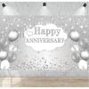 Silver Anniversary Banner, 10th-60th Wedding Anniversary Decorations, 72 X 44 Inches