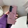 Phone Case for Samsung Galaxy Z Fold 6 5 4 3 Fold6 Fold5 Fold4 Fold3 5G Loose Powder Magnetic Leather Plastic Hard Shell Cover