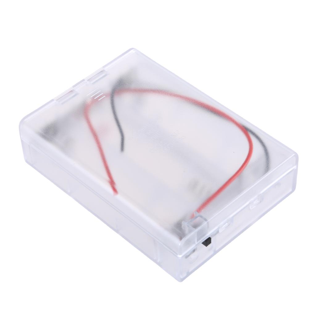 21700 Battery Holder Case With Switching 3 Slot Transparent Container For 3x21700 Batteries Nickel Plated Contacts