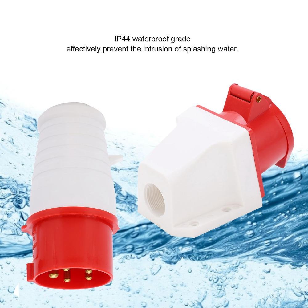 1 Set 16A Industrial Plug Connector 5Pin Plug & Socket Industrial Plug Socket  Outdoor/Indoor
