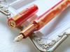 WANCHER Fountain Pen Kaleido Queen Fountain Pen Sunset Gold Trim KALEIDO QUEEN Octagonal Pillar Art Collection Fountain Fine [Wancher Pen] (F Nib)