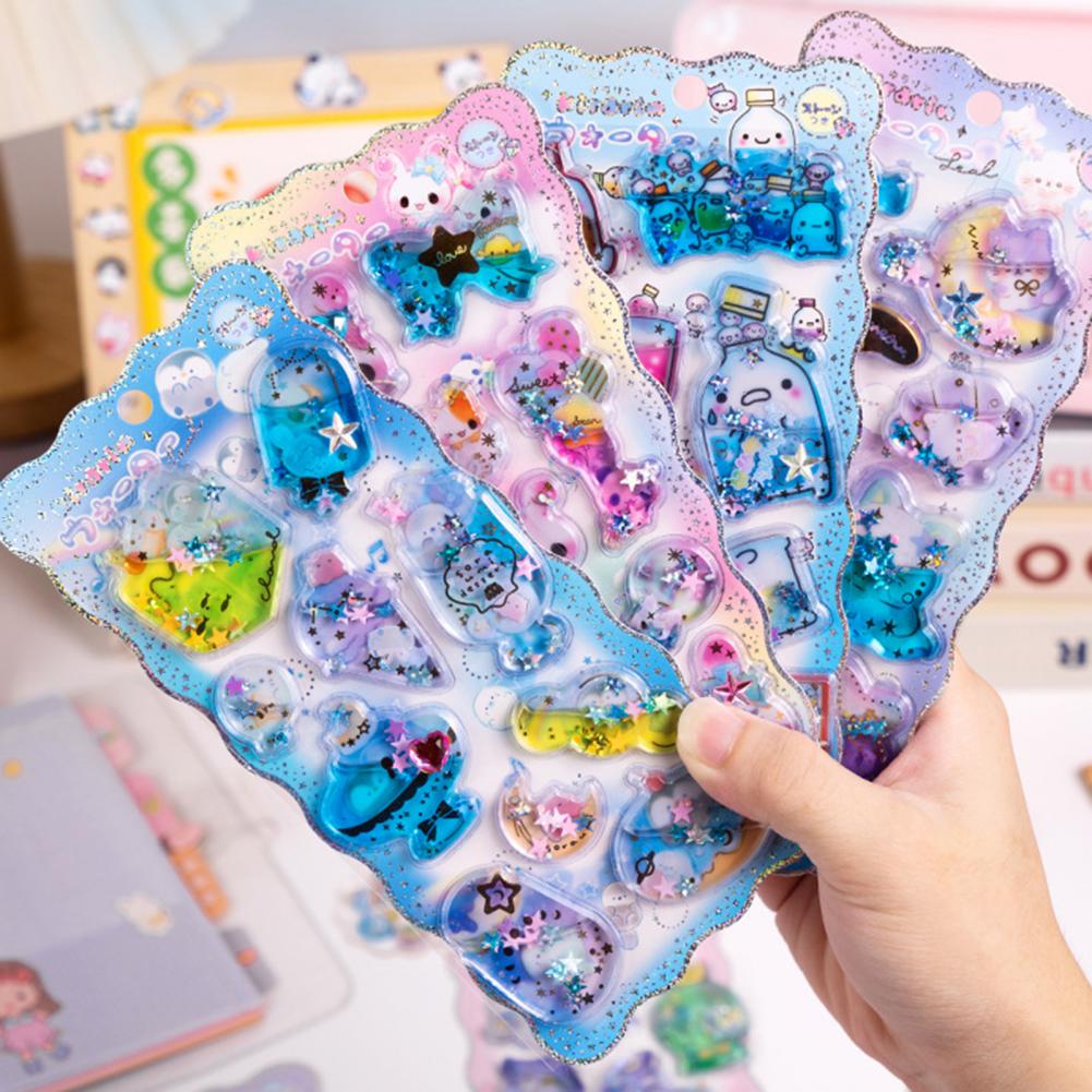 3D gefüllte Aufkleber DIY Projekt Aufkleber Bunte 3D flüssigkeitsgefüllte Aufkleber für Scrapbooking Laptop Dekorationen Niedlich für Handy
