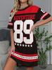 Elegante Dames Korte Mouw Mode 3D Print Midi Jurk Grote Maten Strandkleding