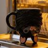 Tasse en céramique en forme de chauve-souris à l'envers Décoration d'intérieur gothique et effrayante Centre de table pour fête d'Halloween Cadeau pour adolescents et adultes