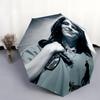 1 PC Automatic Folding Umbrella - Billie Eilish Custom Name Pattern, Portable & Foldable Design with 8 Ribs, Christmas Birthday Gifts