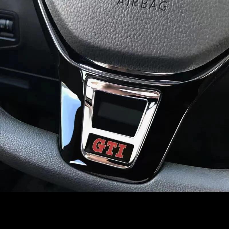 For VW 1pcs Steering Wheel Badge Emblem Stickers For Volkswagen Polo T5 Golf 7 Passat Magotan Touran Arteon Scirocco GTD GTI C