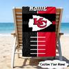1PC Custom Name Beach Towel Kansas Chiefs Fan Gear Beach Towel, Suitable for Camping, Travel, Beach Accessories, Super Absorbent, Family Gift