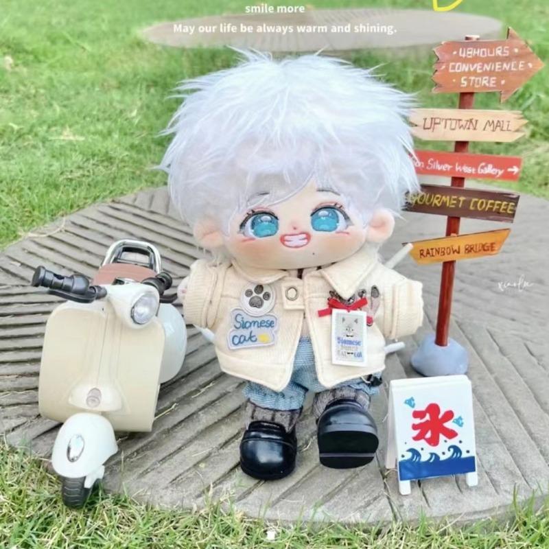 20cm Anime Attribute SongYaXuan White Hair Cosplay Plush Doll Cotton Body Dress Up Clothes Outfit Stuffed Toys