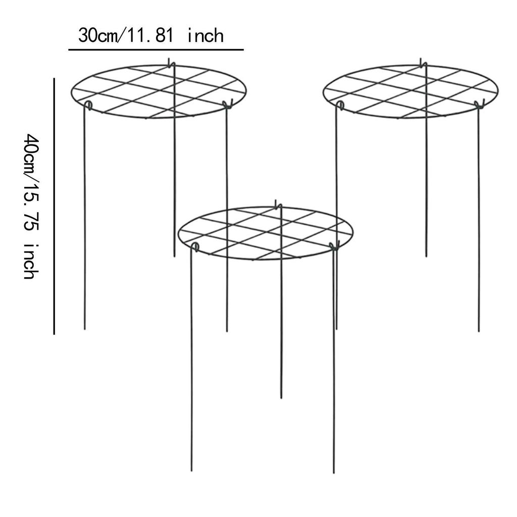 3Pcs Peony Cages and Supports Climbing Trellis Metal Plant Support Rings for