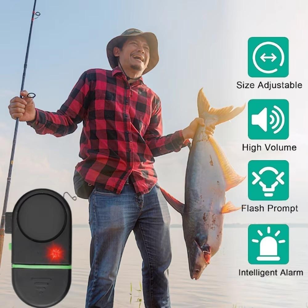 Sound Bell Alert Fish Bite Alert LED Light Indicator Fishing Rod Buzzer Fishing Indicator Night
