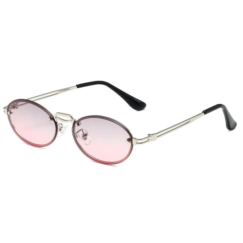 Trend Oval Sunglasses Women Light Luxury Brand Designer Punk Gold Metal Frame Fashion Sunglasses Uv Protection Lentes