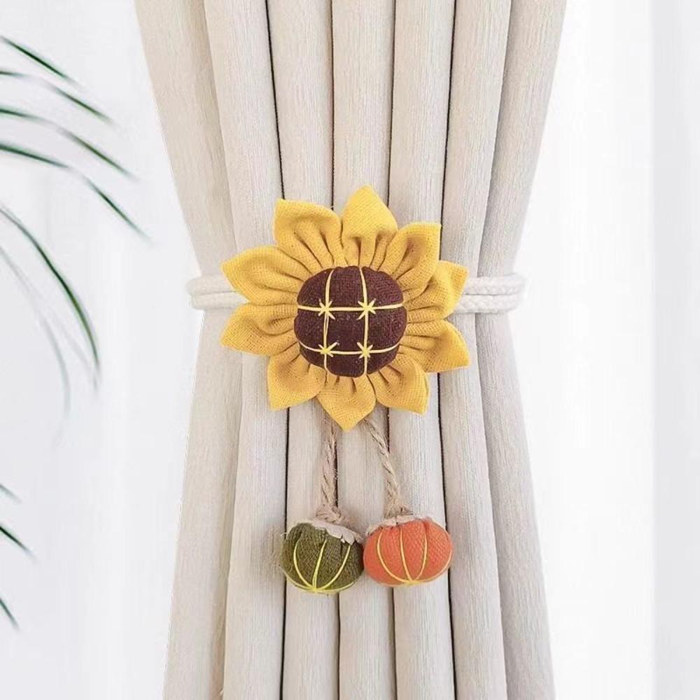 

Fashion Flower Shape Curtain Tieback Elastic Band Adjustable Curtain Buckle New Cartoon Curtain Rope Curtain Tying Tool жёлтый