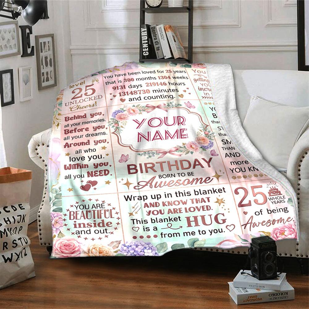 25Th Birthday Celebration Customize Your Name Blanket Soft And Comfortable It'S The Perfect Gift For Family Friends Or Loved Ones Suitable For All