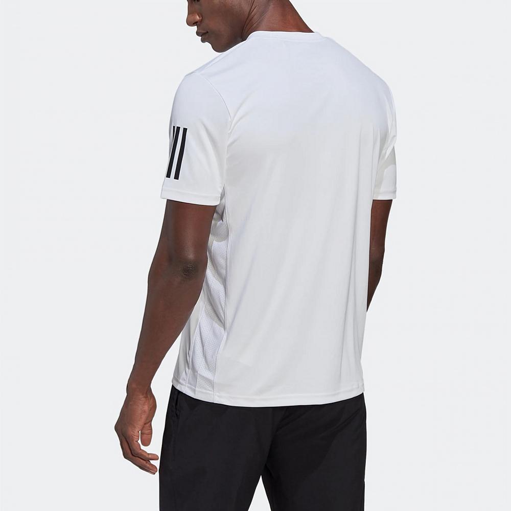 Adidas Solid Stripe Sports Breathable Round Neck Short Sleeve T-Shirt Men Tops White HP1999
